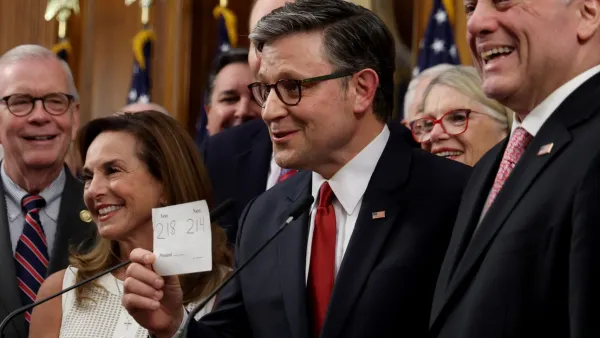 Speaker Johnson and House Republicans celebrated the final vote tally.