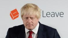 Vote Leave campaign leader Boris Johnson prepares to speak at the group's headquarters in London