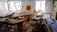 Hospital beds lay in the Medecins Sans Frontieres hospital in Kunduz, Afghanistan