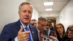 Rep. Meadows, House Freedom Caucus Chairman, speaks to reporters on Capitol Hill in Washington