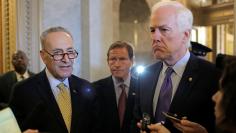 Senators Schumer, Blumenthal and Cornyn speak, on Capitol Hill in Washington