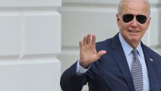 U.S. President Joe Biden boards Marine One for travel to Delaware, in Washington