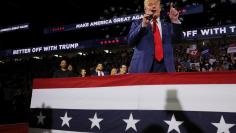 Republican presidential nominee and former U.S. President Trump holds a campaign town hall meeting in Flint