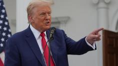 Republican presidential nominee and former U.S. President Donald Trump holds a press conference in Bedminster