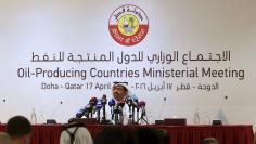 Qatar's Energy Minister Mohammad bin Saleh al-Sada attends a news conference following a meeting between OPEC and non-OPEC oil producers, in Doha