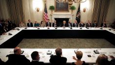 U.S. President Donald Trump participates in an American Technology Council roundtable at the White House in Washington, U.S.