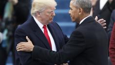President Barack Obama greets President elect Donald Trump at inauguration ceremonies swearing in Donald Trump as the 45th president of the United States on the West front of the U.S. Capitol in Washington