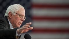 U.S. Democratic presidential candidate and U.S. Senator Bernie Sanders speaks at a campaign rally in Manchester