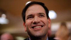 U.S. Republican presidential candidate Marco Rubio smiles as he greets supporters following a campaign event in Anderson