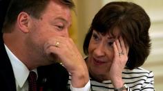 Heller and Collins speak at Trump meeting with Senate Republicans at the White House in Washington