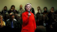 U.S. Democratic presidential candidate Hillary Clinton speaks at a campaign town hall meeting in Keene