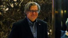 Campaign CEO Stephen Bannon departs the offices of Republican president-elect Donald Trump at Trump Tower in New York