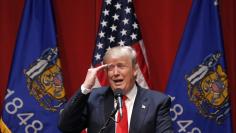 U.S. Republican presidential candidate Donald Trump speaks at a campaign rally in De Pere