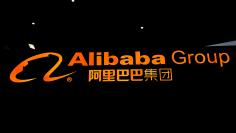 FILE PHOTO: A sign of Alibaba Group is seen during the fourth World Internet Conference in Wuzhen