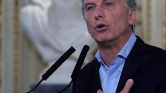 Argentina's President Macri speaks during a ceremony at the Casa Rosada Presidential Palace in Buenos Aires