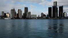 A general view of the Detroit skyline is seen from Windsor, Onatario, Canada