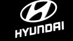The Hyundai booth displays the company logo at the North American International Auto Show in Detroit, Michigan, U.S. January 16, 2018.  REUTERS/Jonathan Ernst