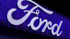 FILE PHOTO: The Ford Motor Company logo is pictured at the Los Angeles Auto Show in Los Angeles, California, U.S., November 30, 2017.  REUTERS/Mike Blake 