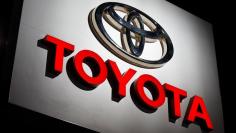 The Toyota logo is shown at the Los Angeles Auto Show in Los Angeles, California, U.S., November 30, 2017.      REUTERS/Mike Blake