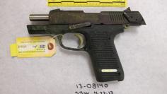 A photo entered as evidence shows a Ruger semi-automatic handgun in the trial of Boston Marathon bombing suspect Dzhokhar Tsarnaev in this handout photo provided by the U.S. Attorney's Office in Boston, Massachusetts on March 17, 2015. REUTERS/U.S. Attorn
