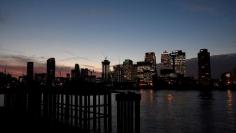 FILE PHOTO: The Canary Wharf financial district is seen at dusk in London, Britain, November 17, 2017. Picture taken November 17, 2017. REUTERS/Toby Melville/File Photo