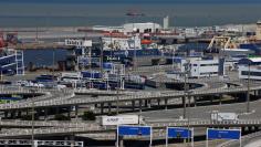 FILE PHOTO: View of the port of Calais, France, after Britain's referendum results to leave the European Union were announced