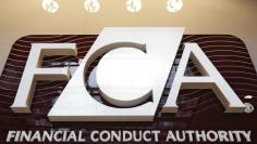 The logo of the new Financial Conduct Authority (FCA) is seen at the agency's headquarters in the Canary Wharf business district of London April 1, 2013.   REUTERS/Chris Helgren 