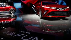 FILE PHOTO: Toyota concept vehicles are displayed at the auto show in Shanghai