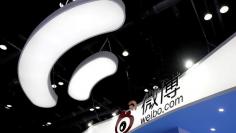 FILE PHOTO - Sina Weibo's booth is pictured at the Global Mobile Internet Conference (GMIC) 2017 in Beijing, China April 28, 2017. REUTERS/Jason Lee/File Photo 