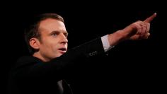 Emmanuel Macron, head of the political movement 'En Marche!', or 'Onwards!', and candidate for the 2017 presidential election, delivers a speech as he attends a meeting for Women's day in Paris, France