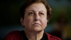 Nobel Peace Prize winner Shirin Ebadi of Iran looks on during a news conference against mining in the town of Casillas