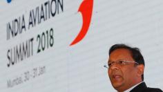Ajay Singh, Chairman of Indian low-cost carrier SpiceJet, speaks during the CAPA India Aviation Summit in Mumbai