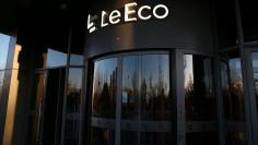 FILE PHOTO: The logo of LeEco is seen at its headquarters in Beijing