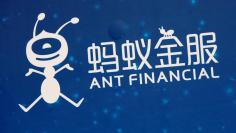 FILE PHOTO: A logo of Ant Financial is displayed at the Ant Financial event in Hong Kong, China November 1, 2016. REUTERS/Bobby Yip/File Photo