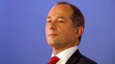 FILE PHOTO: Frederic Oudea, CEO of French bank Societe Generale attends a news conference in Fontenay-sous-Bois near Paris