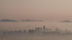 The city skyline of Incheon is pictured early morning in an aerial view south of Seoul, South Korea