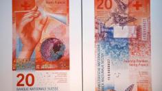 Swiss National Bank (SNB) unveils new 20 franc note in Bern
