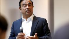 Carlos Ghosn, chairman and CEO of the Renault-Nissan-Mitsubishi Alliance, responds to a question on the alliance's new venture capital fund during roundtable with journalists at the 2018 CES in Las Vegas