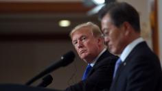 FILE PHOTO - U.S. President Trump and South Korea's President Moon Jae-in hold a joint press conference in Seoul