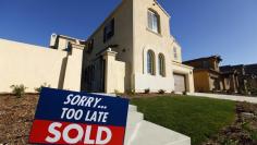 A newly built single-family home that is sold is seen in San Marcos, California, January 30, 2013. REUTERS/Mike Blake  