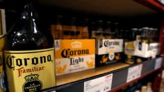 Corona beers are pictured at a BevMo! store ahead of Constellation Brands Inc company results in Pasadena