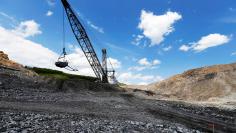 The massive Big John dragline works to reshape the rocky landscape in some of the last sections to be mined for coal at the Hobet site in Boone County