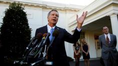 FILE PHOTO: Former candidate Governor John Kasich speaks at the White House in Washington