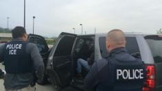 ICE officers during an operation targeting criminal aliens and other immigration violators in Philadelphia Pennsylvania