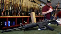 A Palmetto M4 assault rifle is seen at the Rocky Mountain Guns and Ammo store in Parker, Colorado July 24, 2012.   REUTERS/Shannon Stapleton