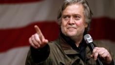 FILE PHOTO: Former White House Chief Strategist Bannon speaks during a campaign event in Fairhope