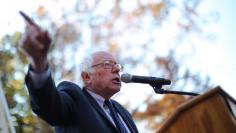 Former Democratic presidential candidate Senator Sanders speaks during a Capitol Hill rally in Washington