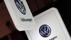 FILE PHOTO: Volkswagen's logos are pictured at the 45th Tokyo Motor Show in Tokyo, Japan October 25, 2017. REUTERS/Kim Kyung-Hoon/File Photo             