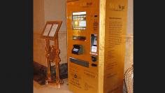 Gold to Go is designed to dispense items made of pure gold from automated banking vending machines. The first gold-plated vending machine, located in the lobby of the Emirates Palace hotel in Abu Dhabi, dispenses 320 items made of gold, including 10-gram 